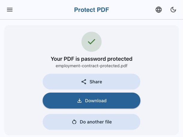 A PDF that is now password protected