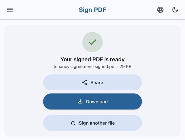 A signed PDF ready to download